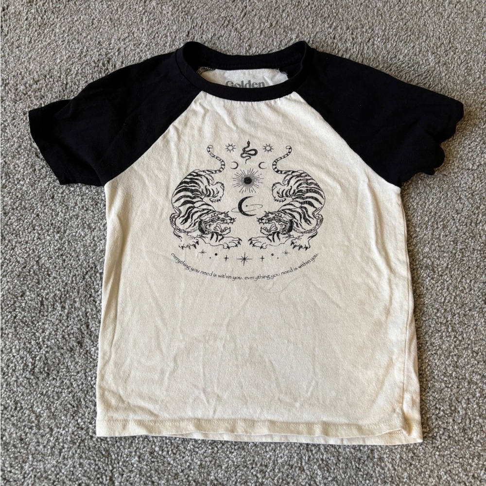 Golden Hour Black and Cream Top